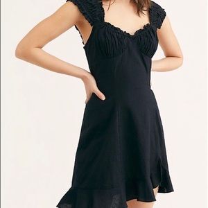 NWT Free People Like A Lady A-Line Open Back Ruffle Mini Dress